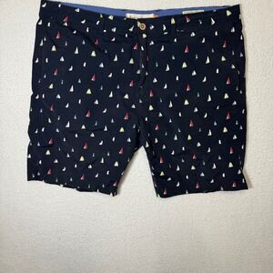 Tailor Vintage Sailboat Print Shorts 9" Inseam Slim Fit Size 40